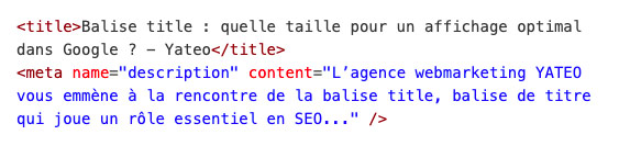 Exemple de title et de description